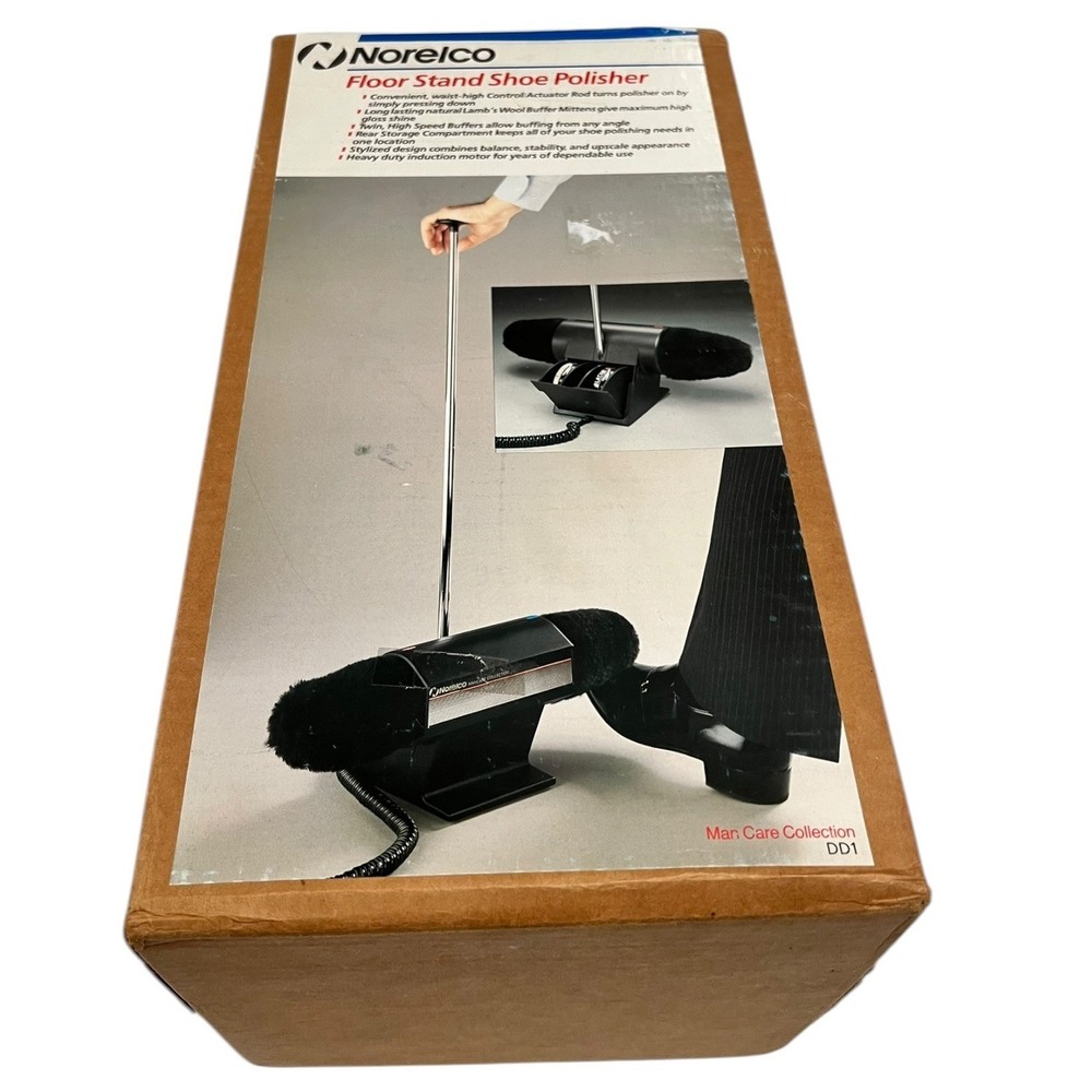 Norelco DD1 Floor Stand Shoe Polisher Man Care Collection Vintage‎ New With Box